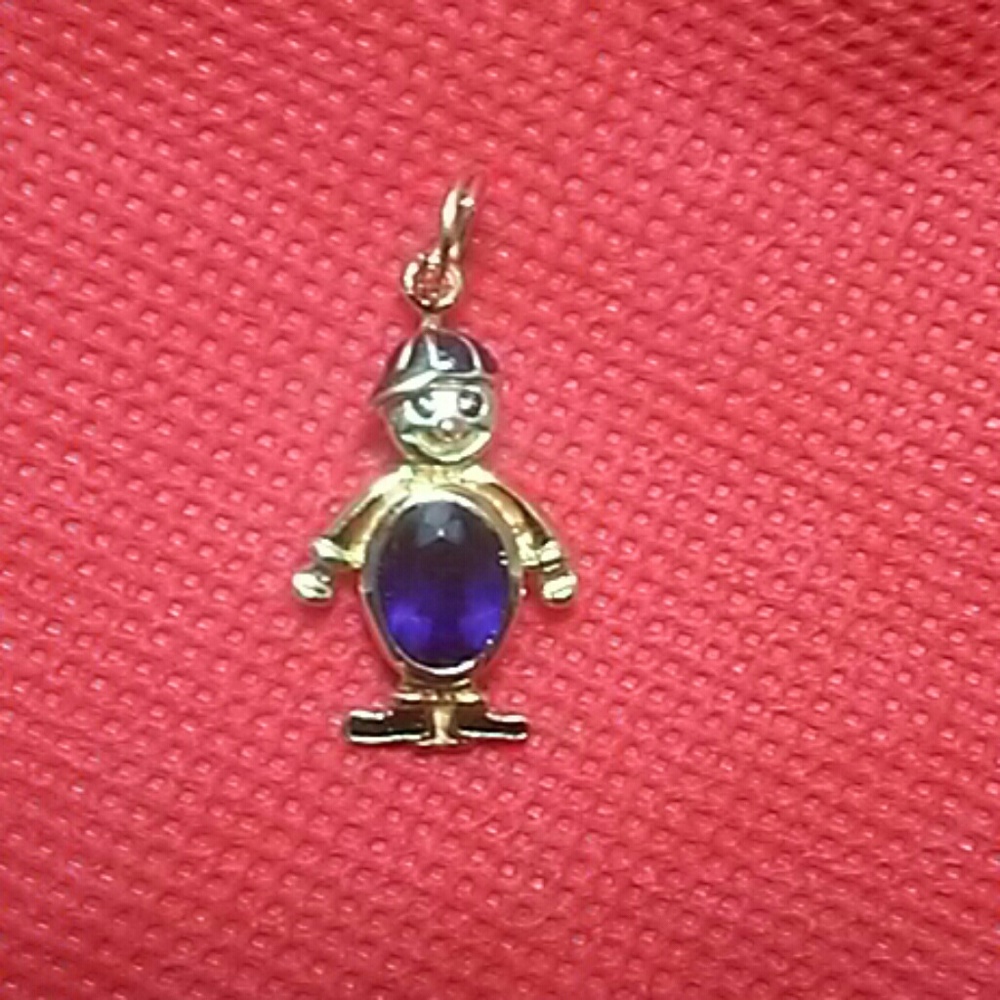 925 Sterling 14K Gold Plated Pendant. Figure of a Boy.